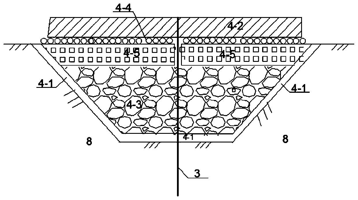 Ecological slope protection method for reinforcing slope soil by combining permeable retaining wall and penetration type embedded steel bar belt