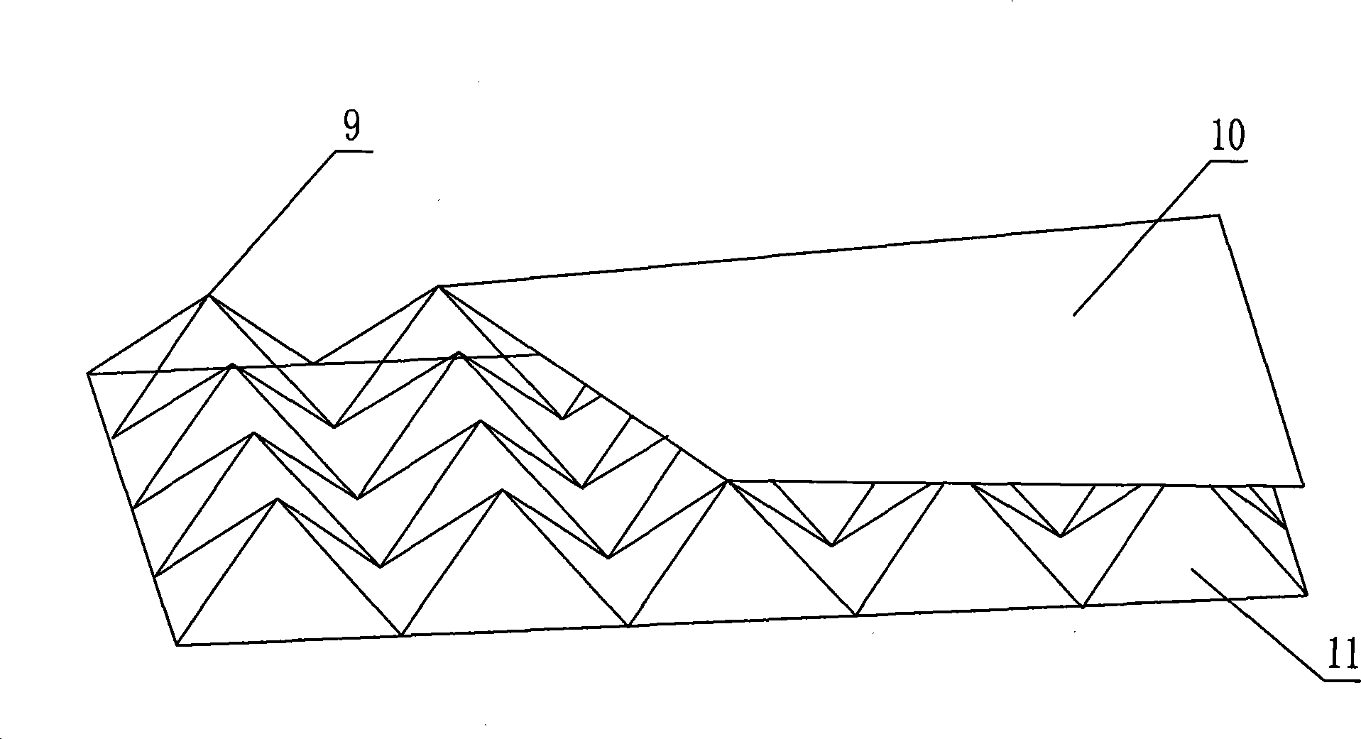Fibre reinforcement pyramid shape dot matrix sandwich board and preparation thereof