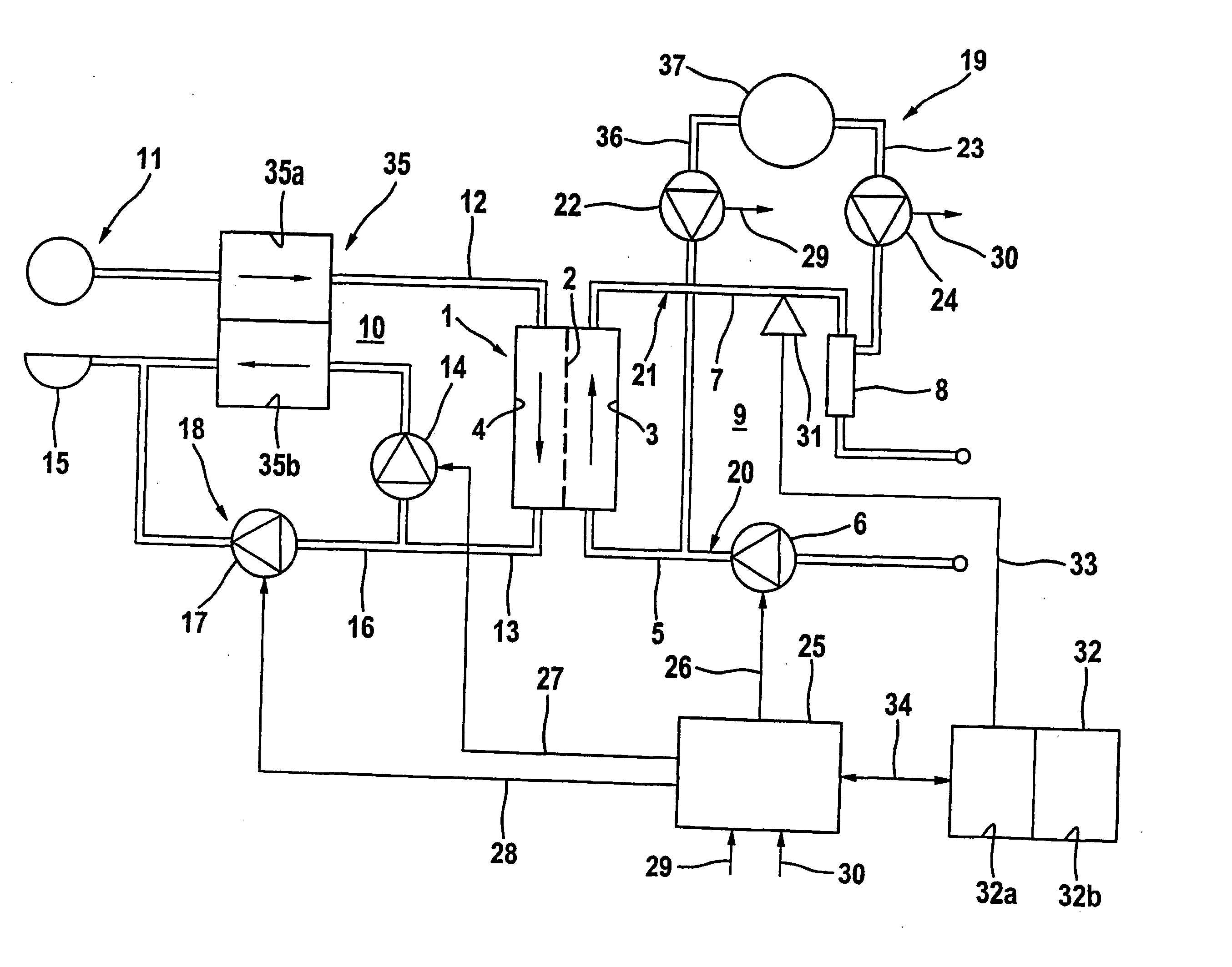 Method and device for the detection of disruptions of the blood flow in an extracorporeal blood circuit