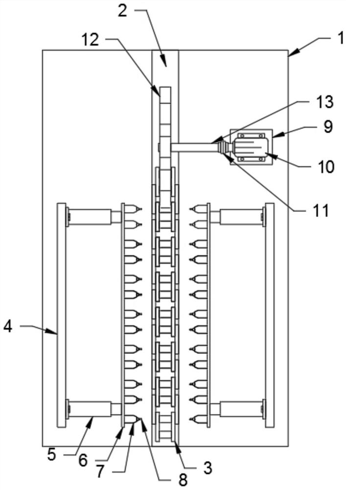 Automatic riveting device for hollow chain