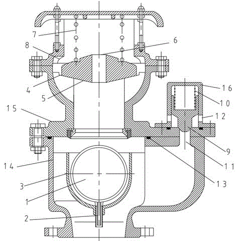 Pressure limiting type liquid column separation preventing air valve