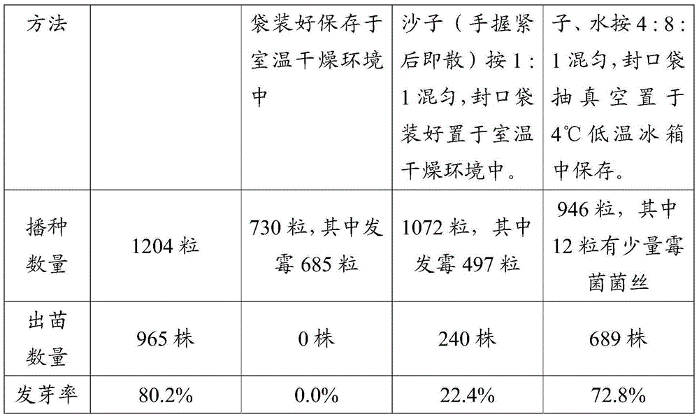 Storage method for increasing germination rate of michelia macclurei seeds