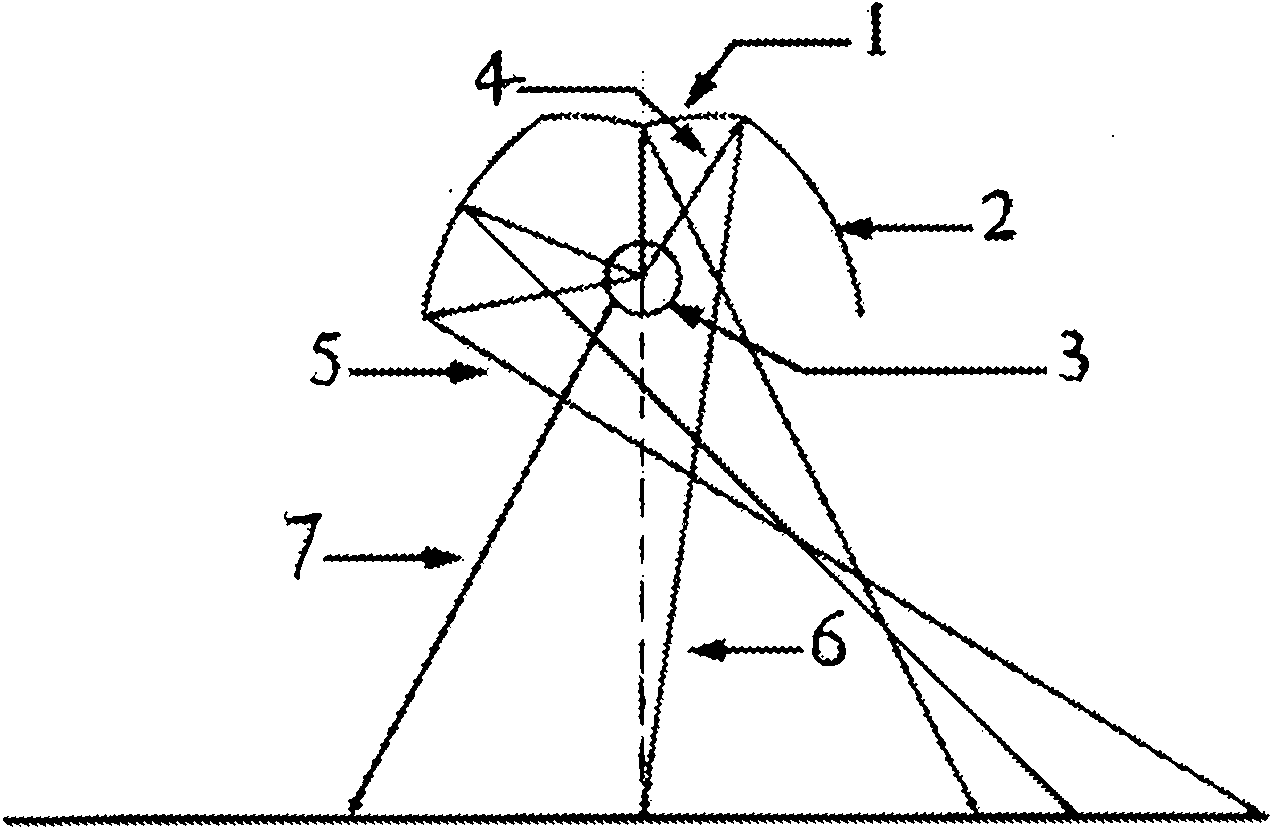 Reflector for area light source with emergent surface area of at least 10mm&lt;2&gt;
