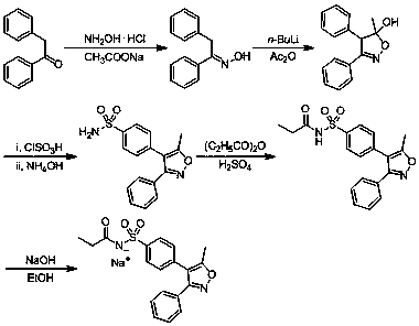 A kind of synthetic method of parecoxib sodium