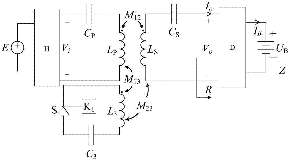 Constant-current constant-voltage inductive wireless charging system of triple-coil structure