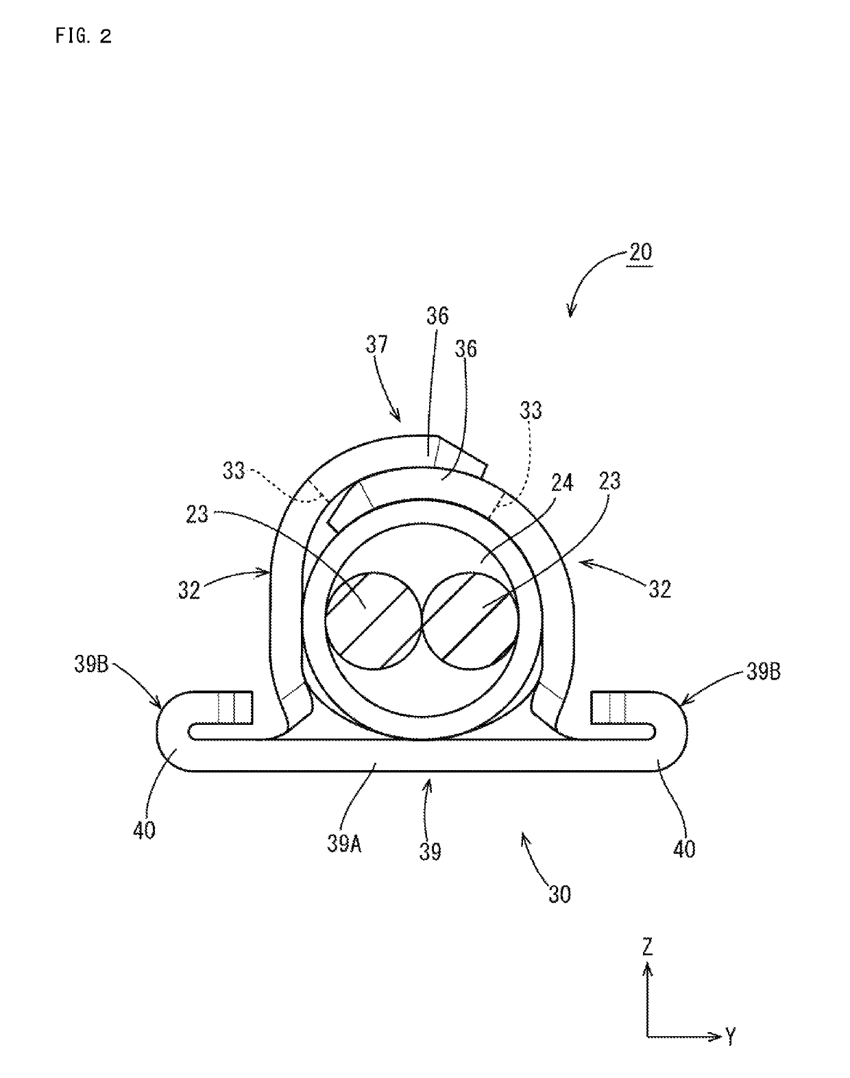 Cable mounting member, cable mounting member with cable and connector