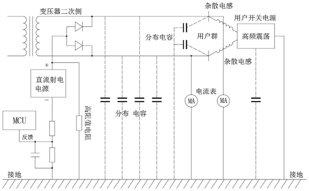 An on-line IT system DC radio insulation detection device