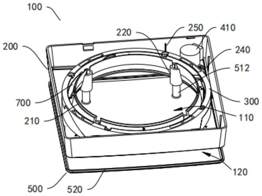 Panel opening and closing device and exhaust fan