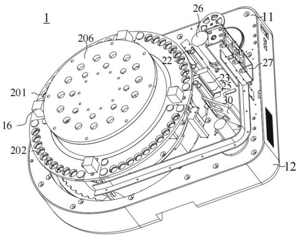 Printer device with rotating assembly