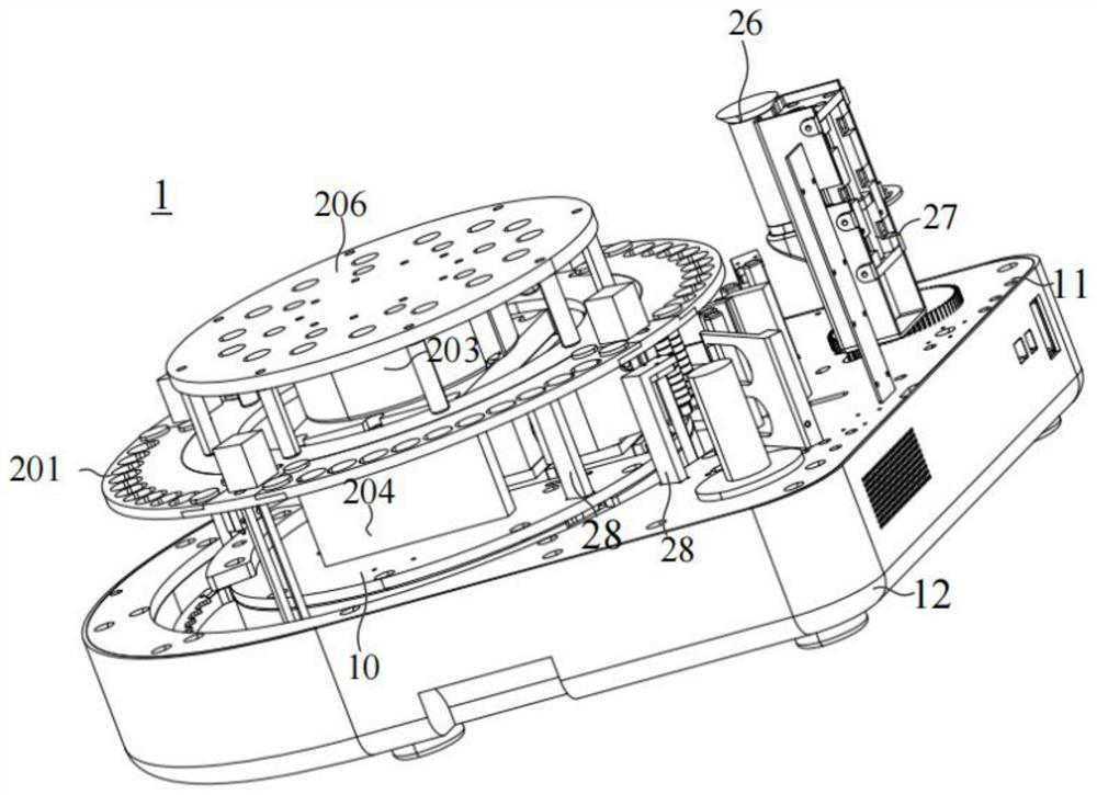 Printer device with rotating assembly