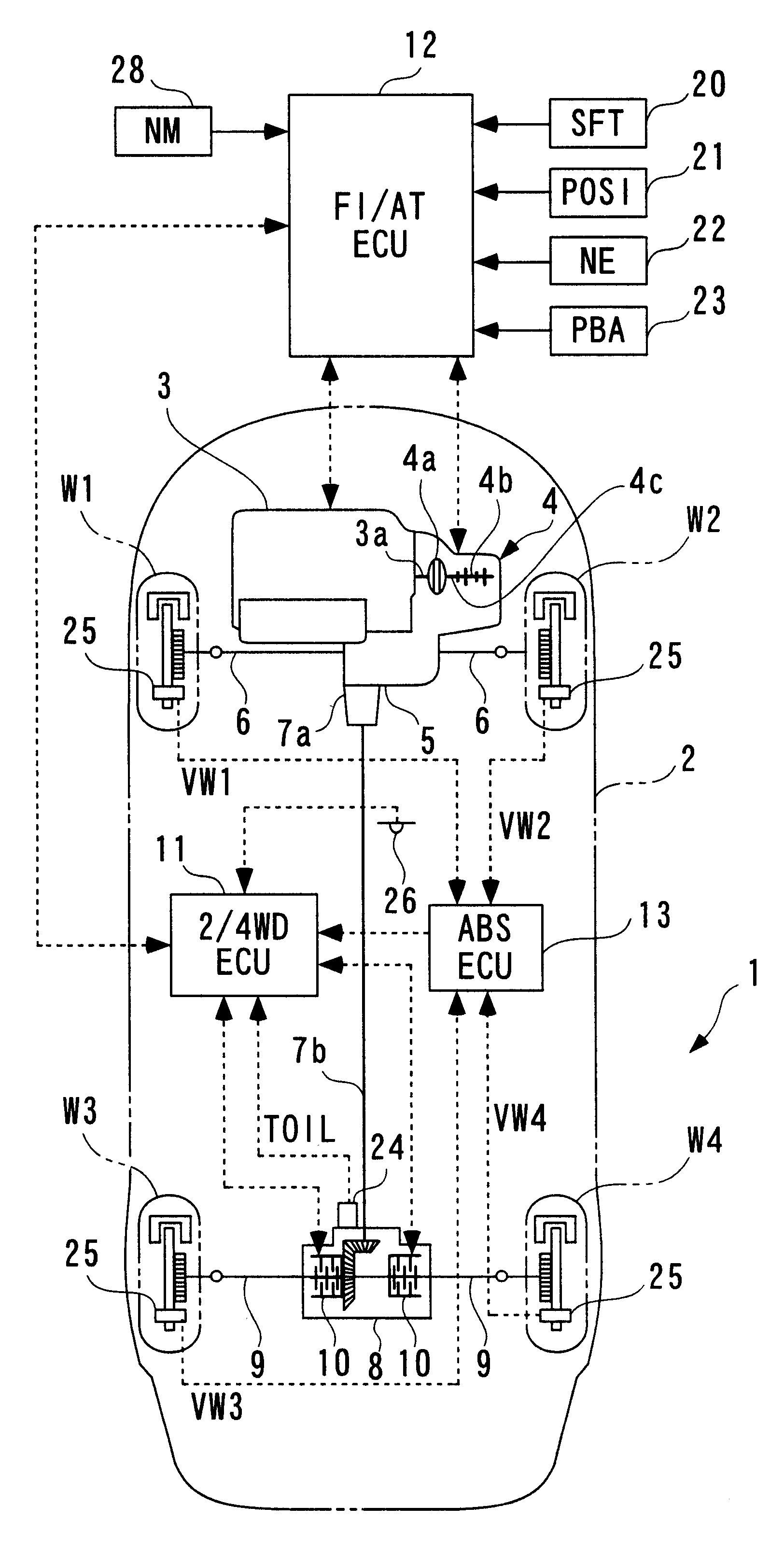 Apparatus for determining a failure of wheel speed sensors