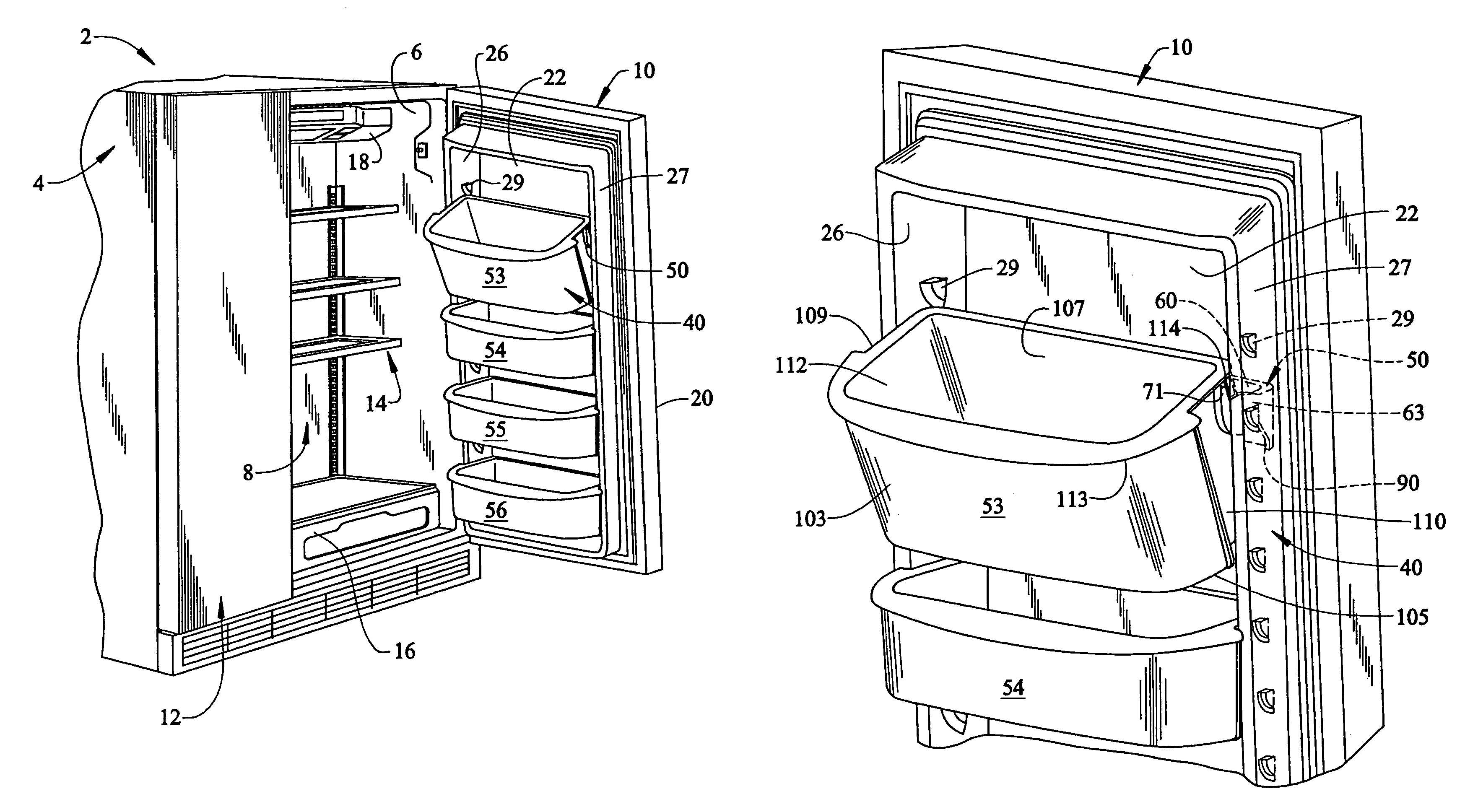 Bucket assembly for a refrigerator