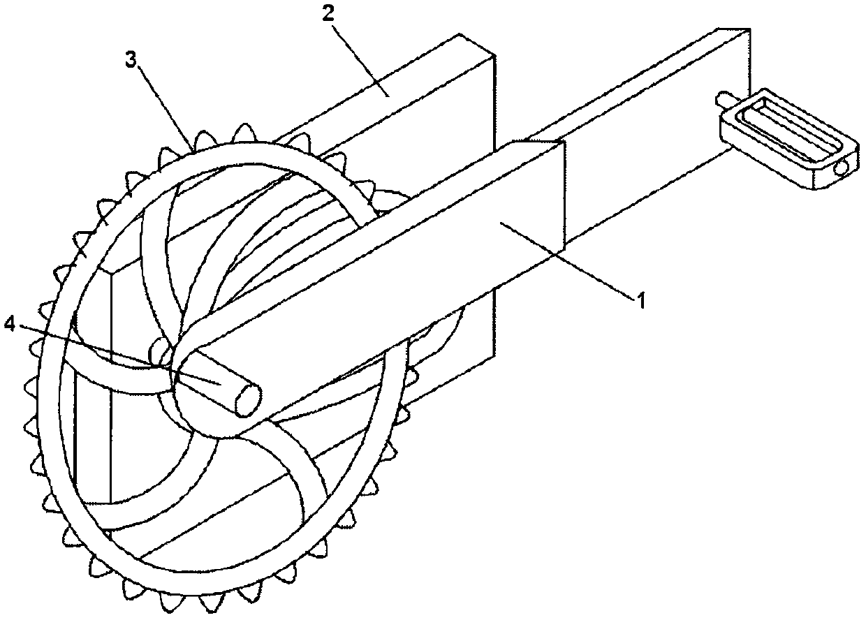 Retractable assistance crank mechanism for bicycle