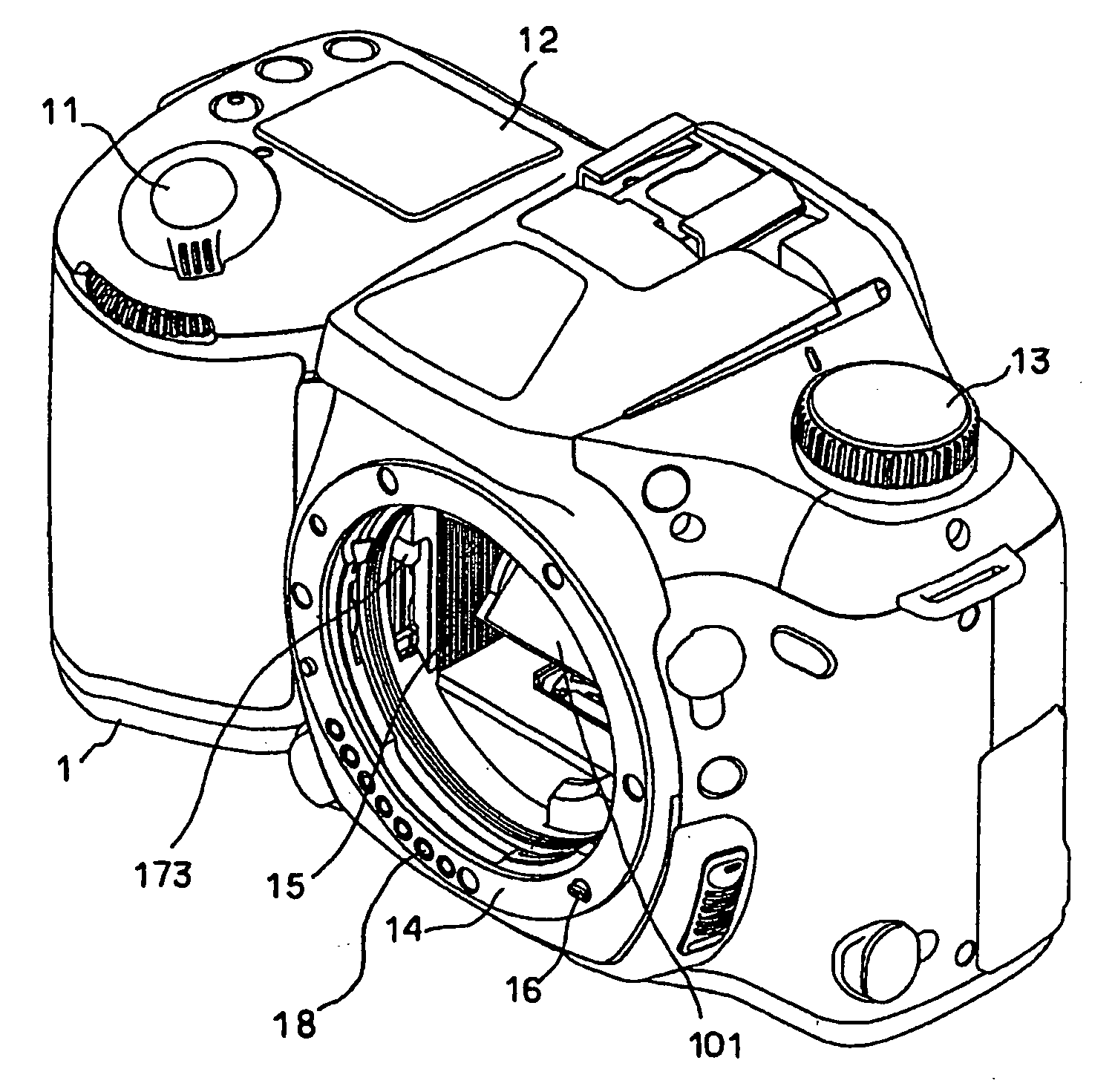 Diaphragm driving device of a camera system using an interchangeable lens
