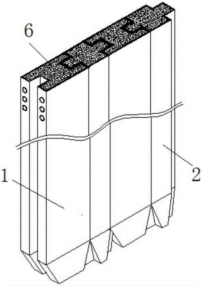 Foundation pit support structure with screw holes and pyramid-shaped bottom