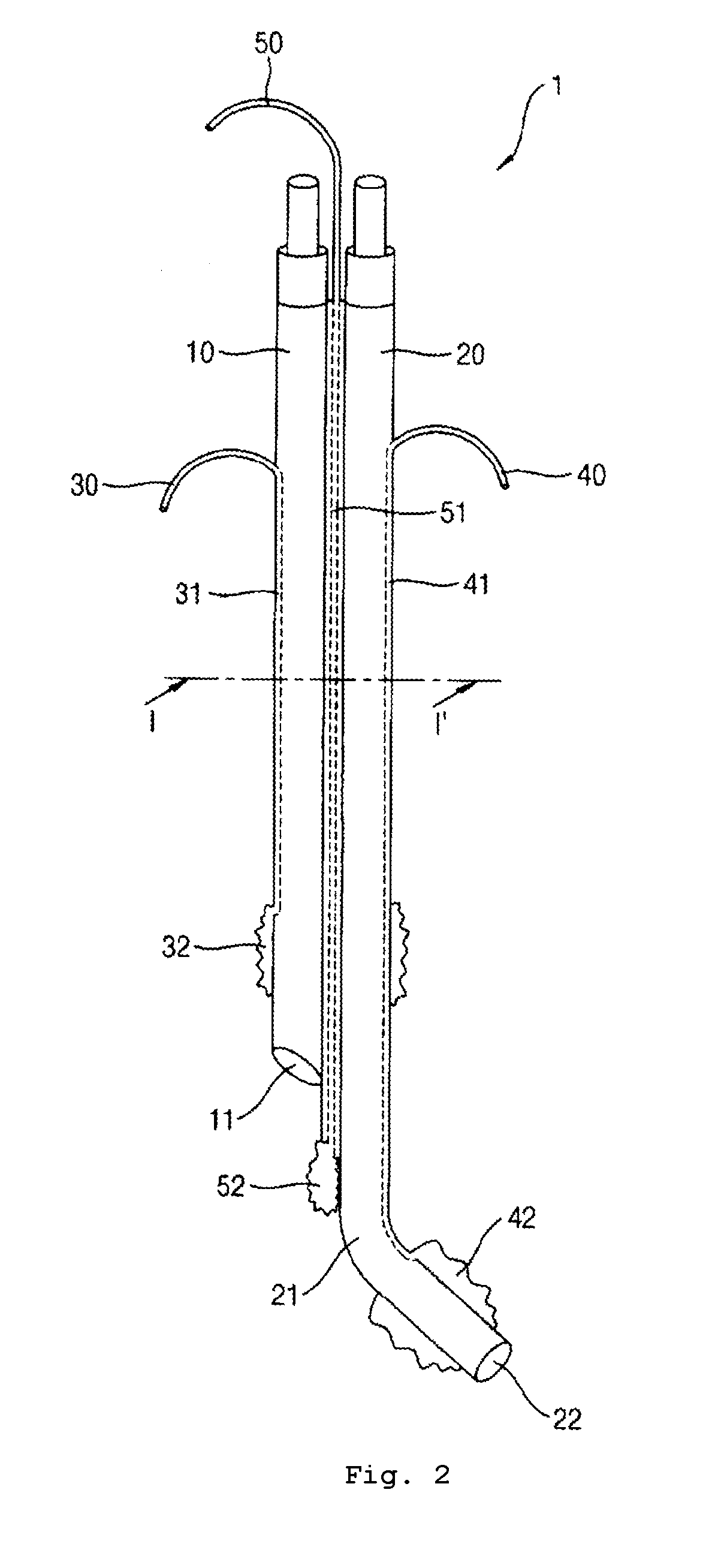 Double lumen tube capable of fixing trachea carina