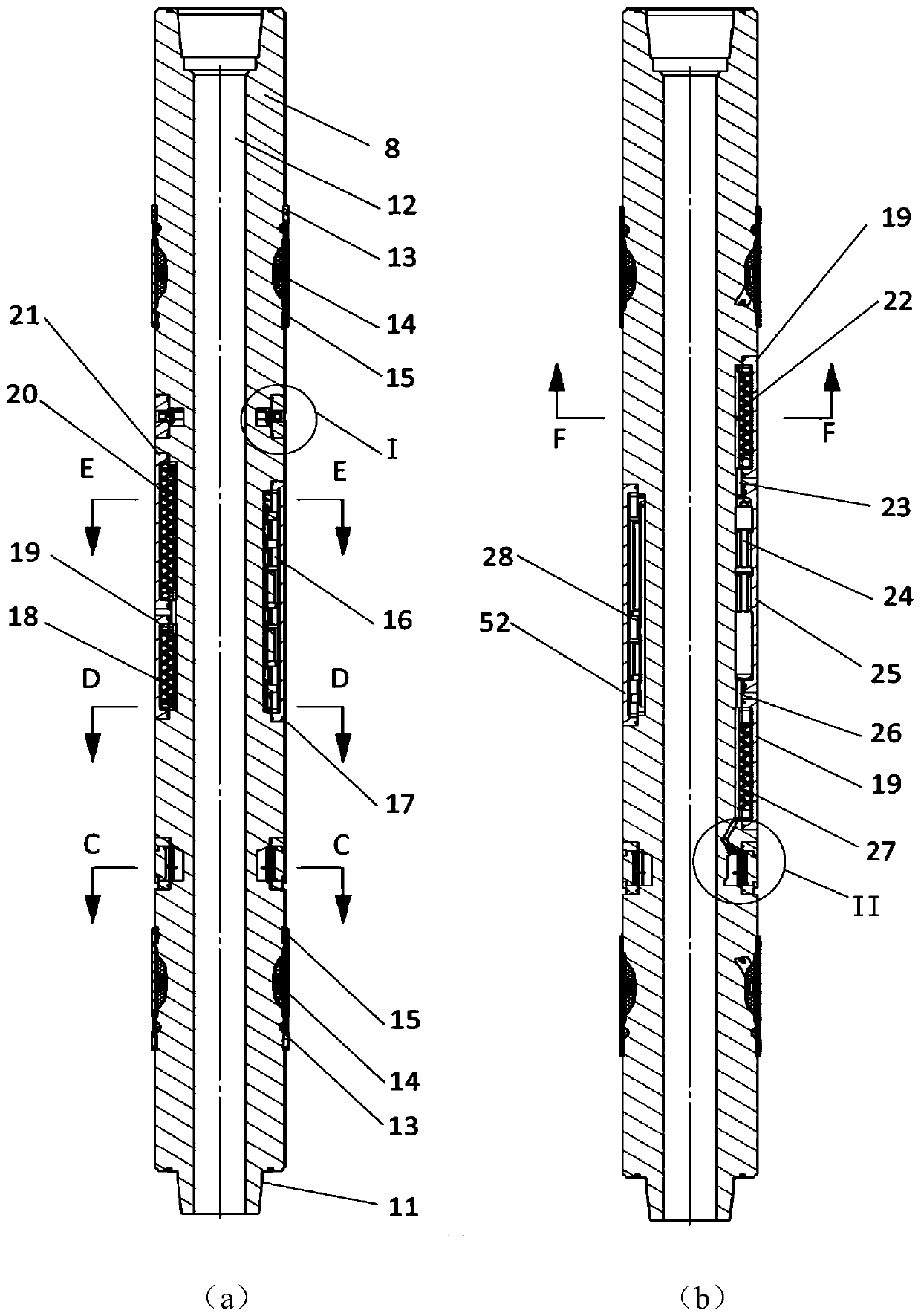 Imaging logging short section structure based on rotary guiding and rotary guiding well drilling device