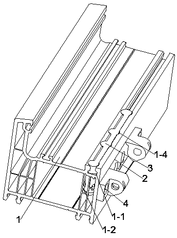 Door and window profile mechanism with hinge fixing reinforcing piece and mounting method thereof
