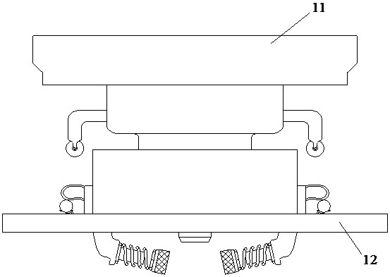 A shock absorbing device and a passenger elevator car