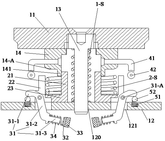 A shock absorbing device and a passenger elevator car