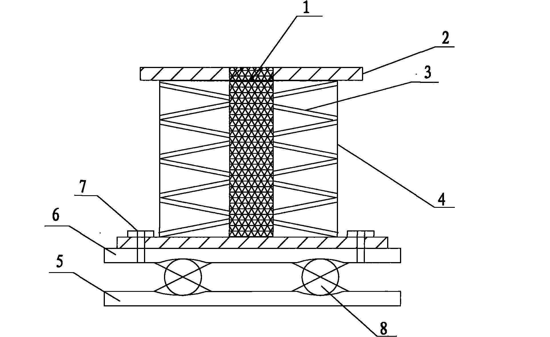 Ball/disc spring vibration-isolating device