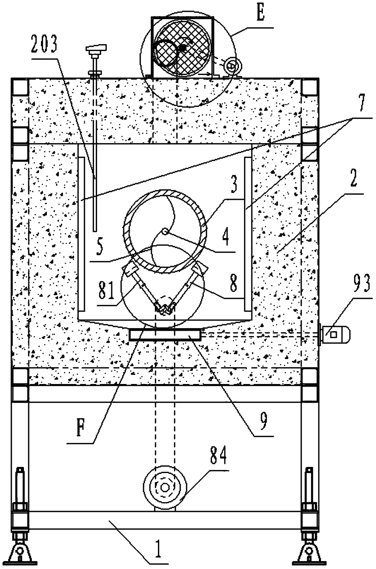 Recycling device and recycling method for a mold material for alumina brick production
