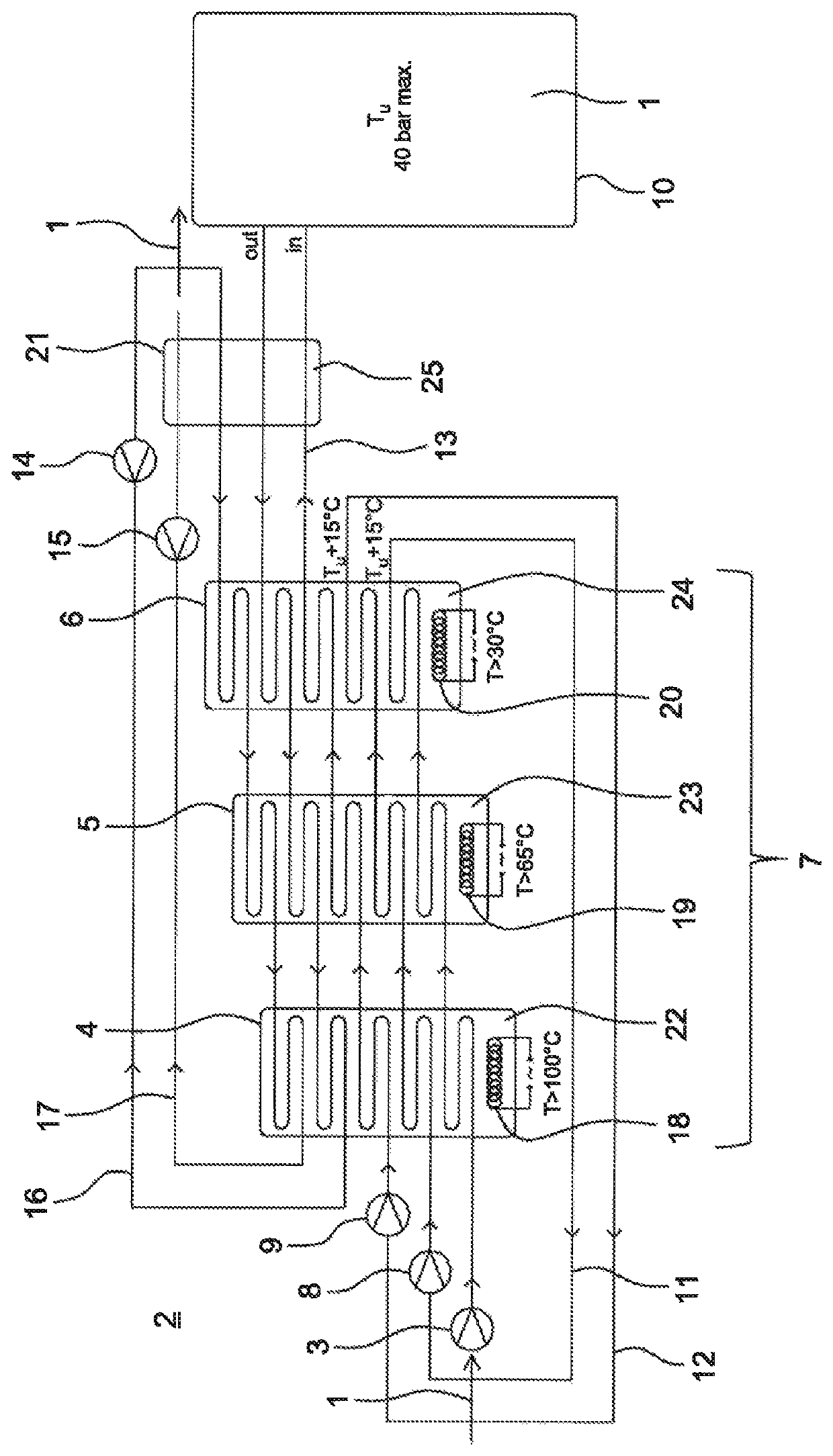 Device and method for temporarily storing gas and heat