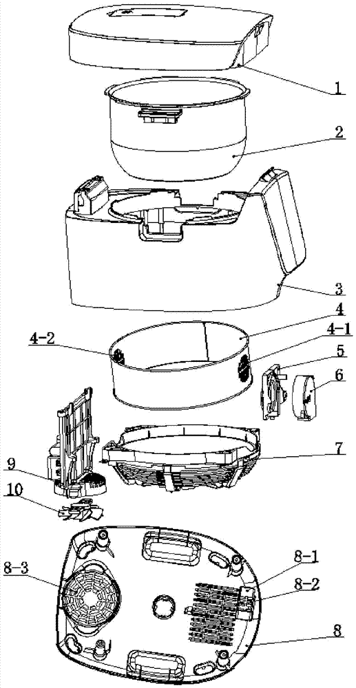 Cooling air duct structure of IH electrical pressure cooker
