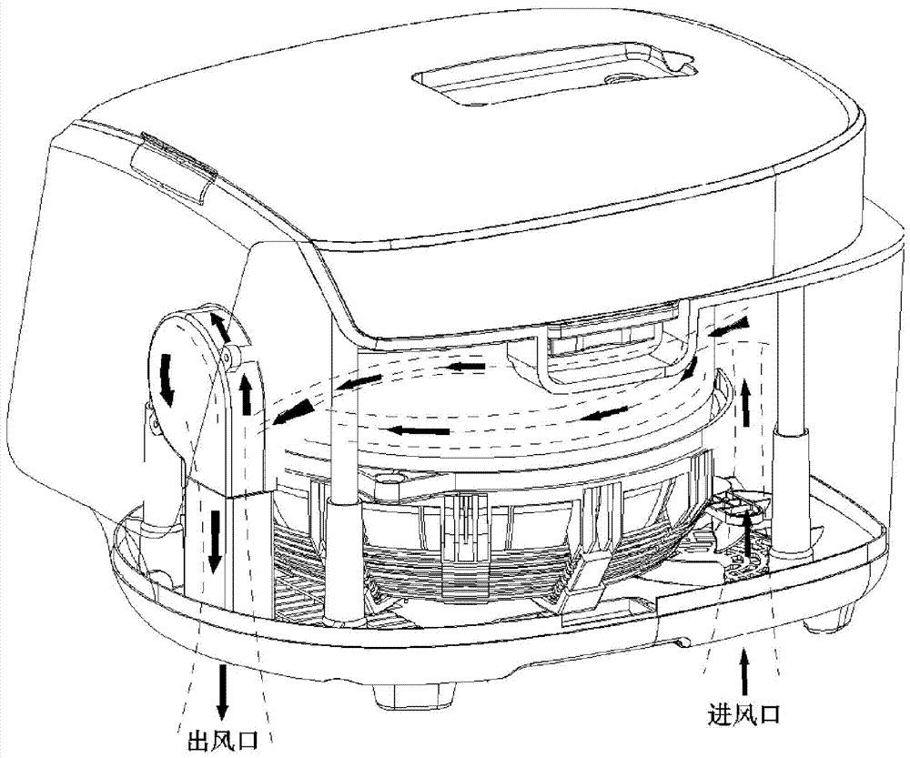 Cooling air duct structure of IH electrical pressure cooker