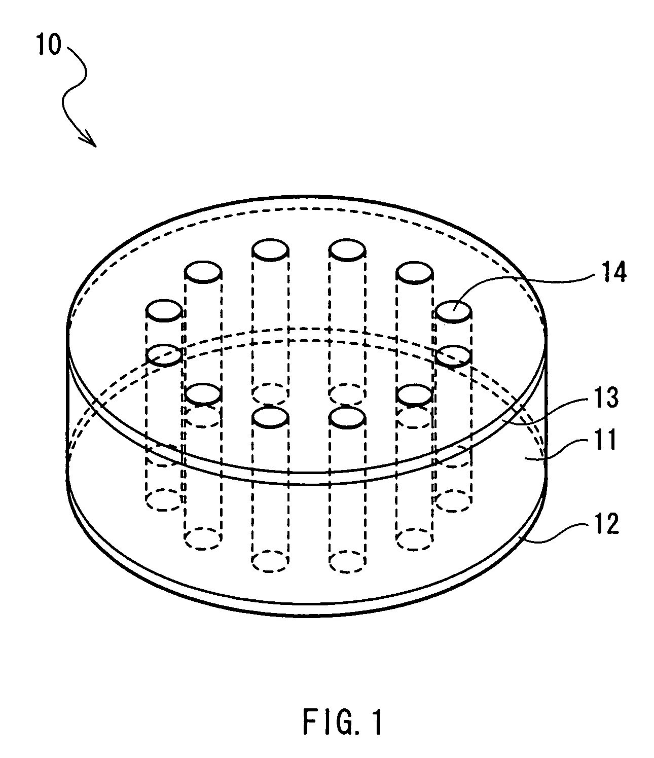 RF module and method for arranging through holes in RF module