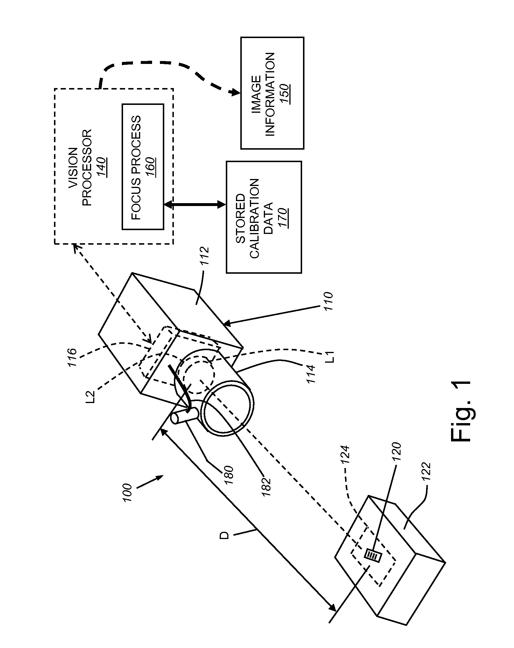 System and method for determining and controlling focal distance in a vision system camera