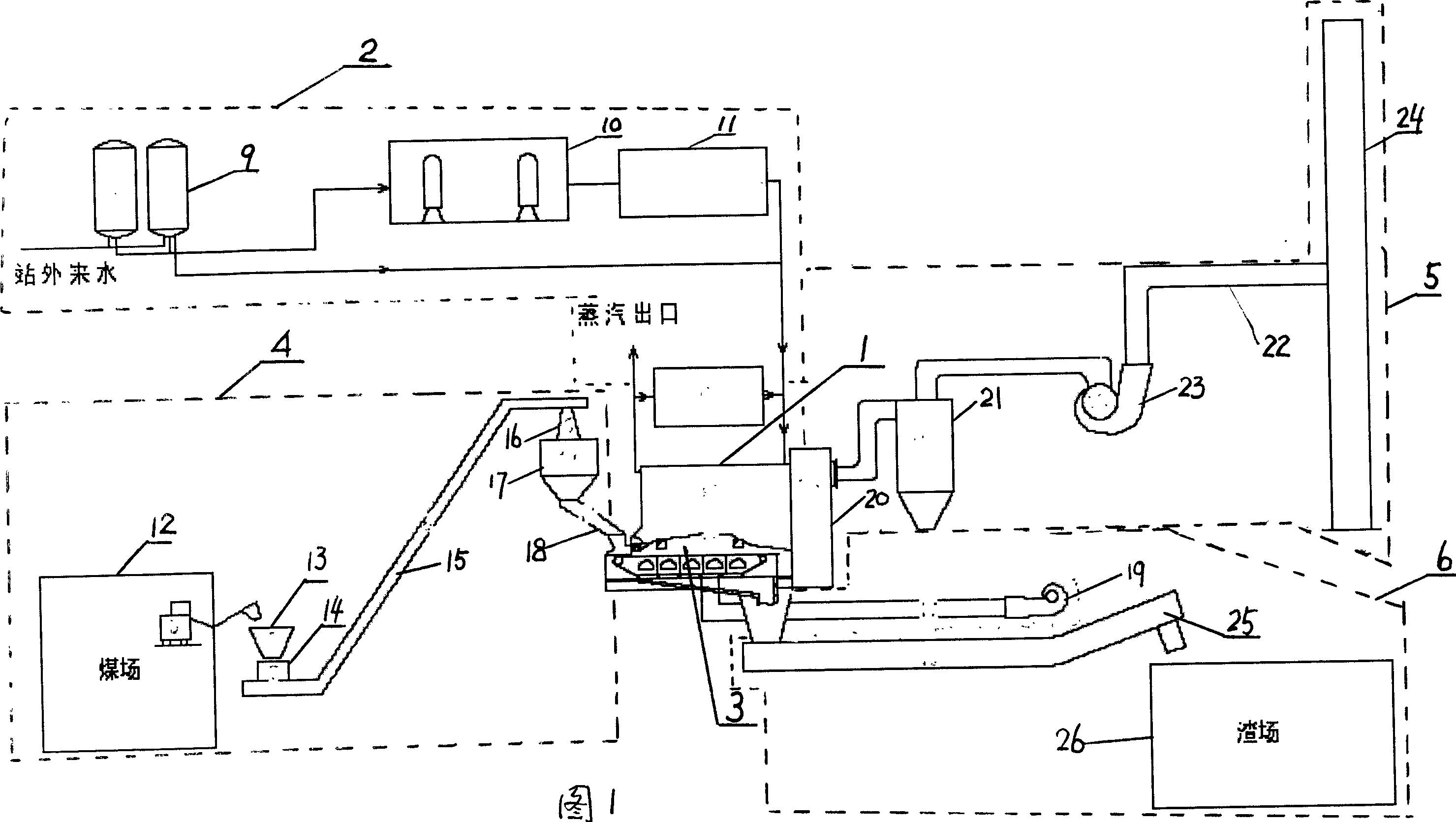 Thick oil exploiting coal firiag steam boiler