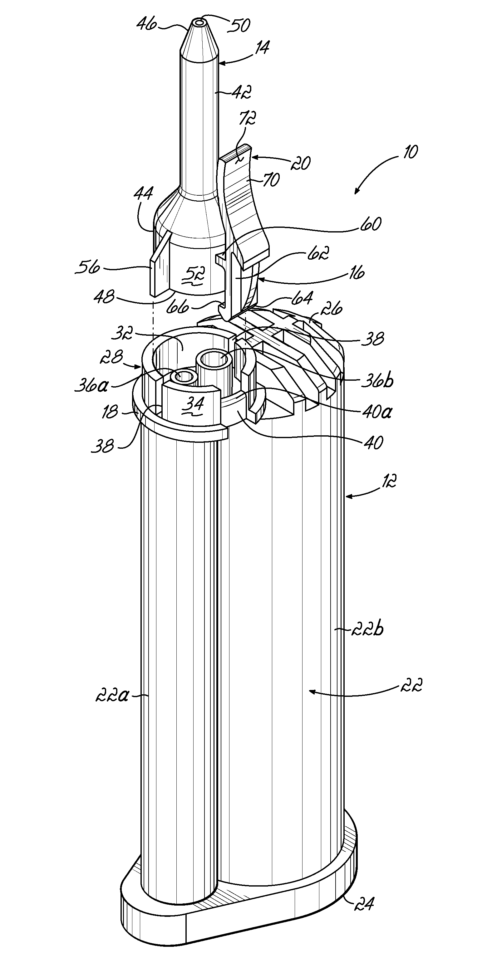 Dispensing assembly and method using snap engagement of a mixer and a cartridge