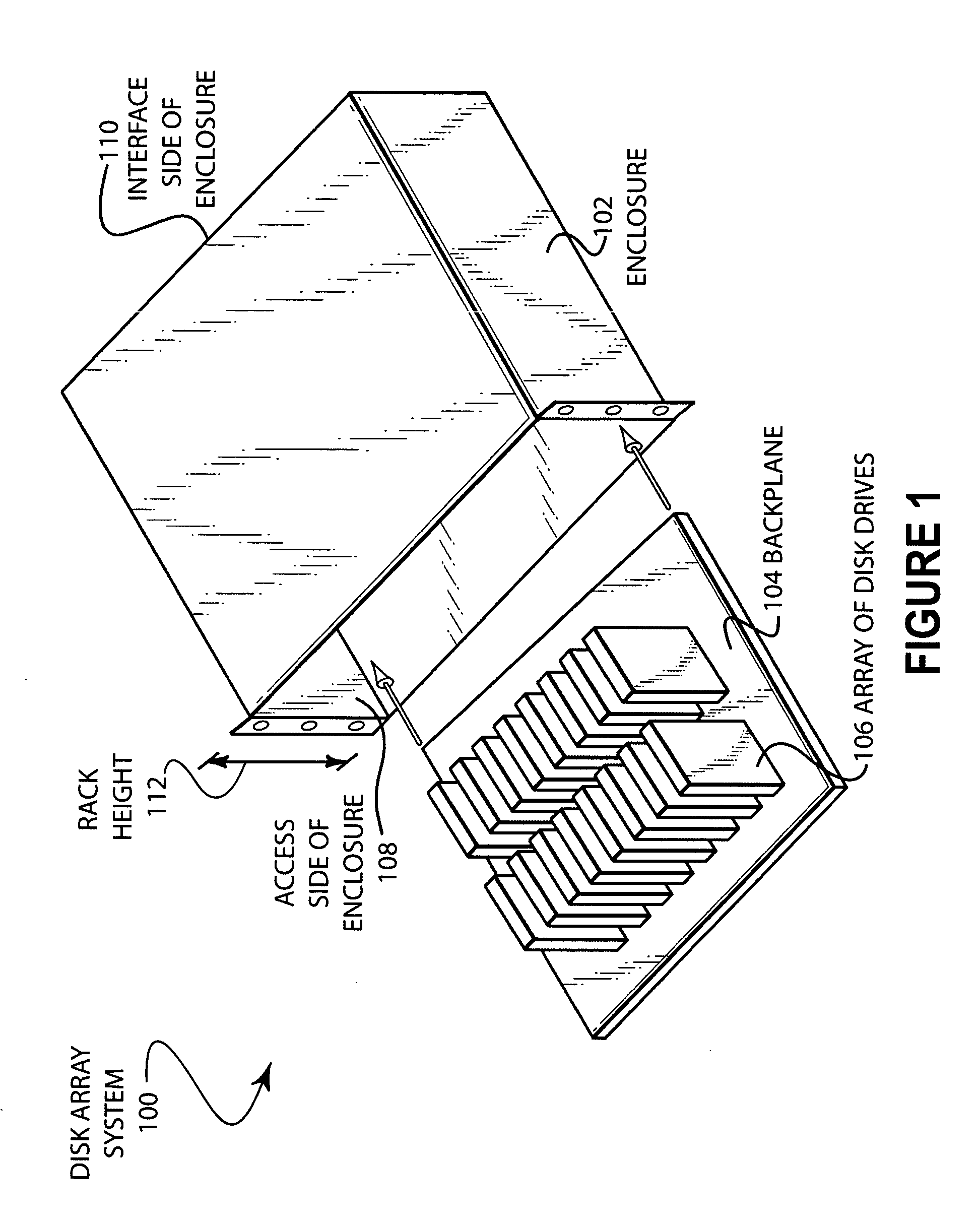 Data storage system with a removable backplane having a array of disk drives
