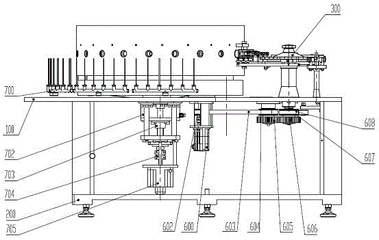 A rotary bottle washing machine driven by full servo control