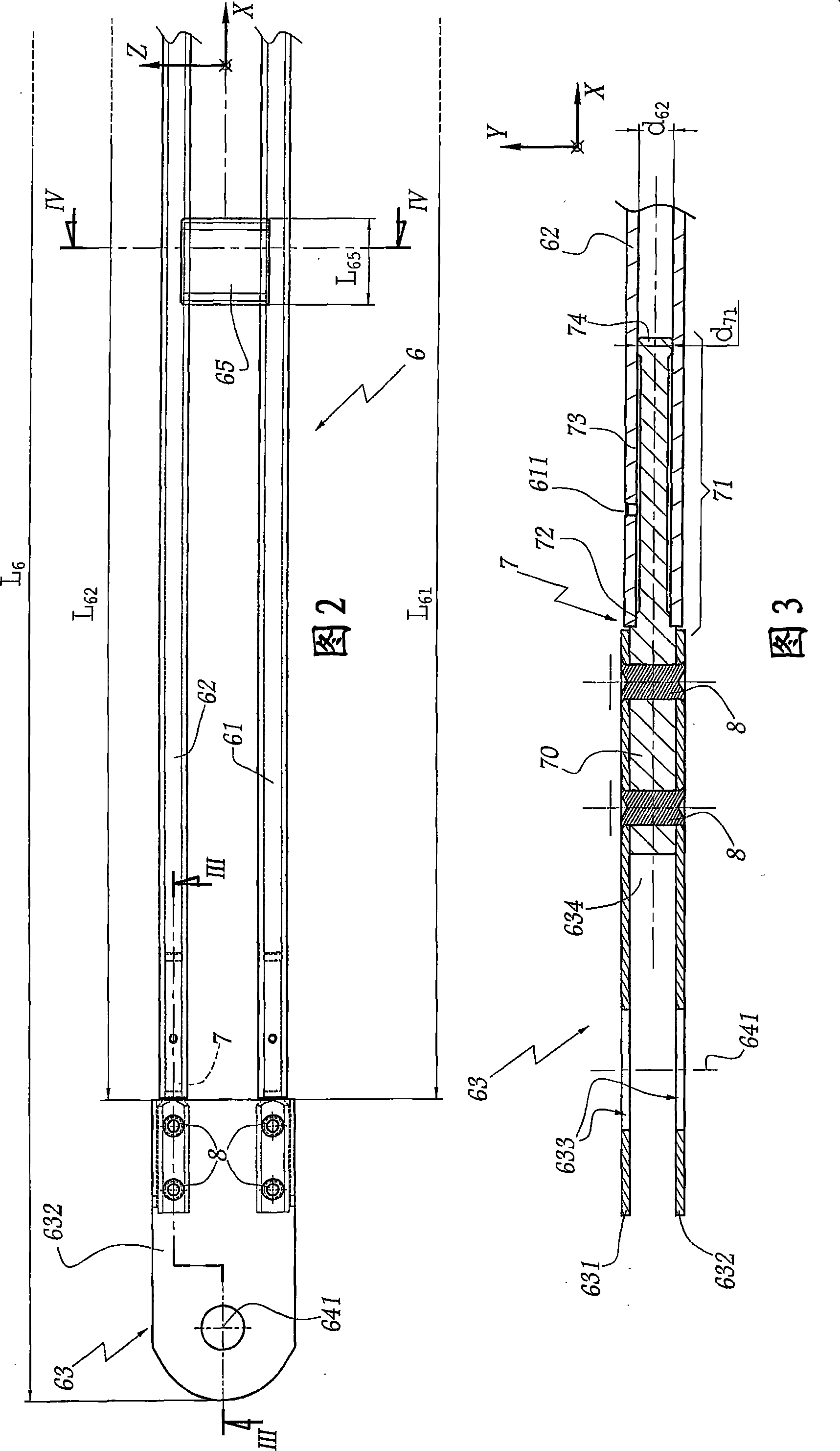 Connecting rod for drawing system and loom comprising such a connecting rod