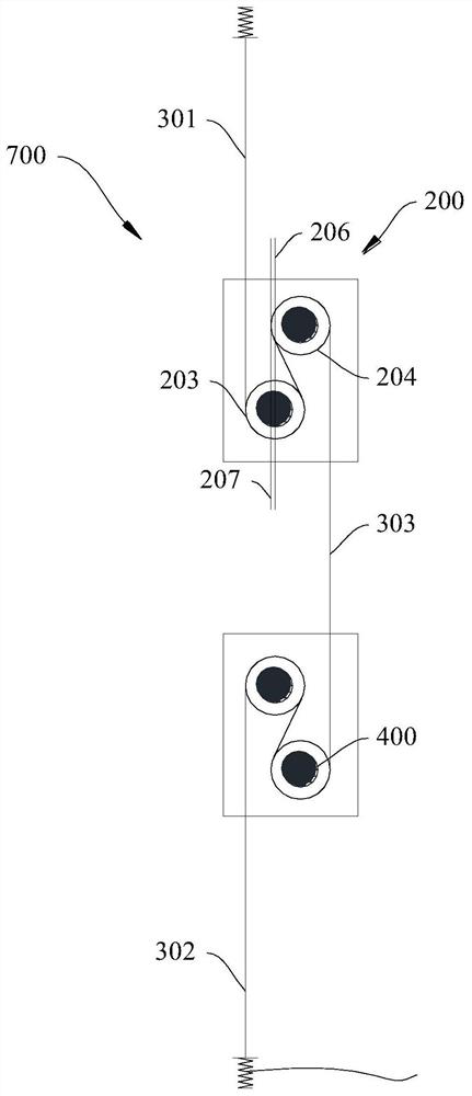 Speed measuring device based on twin elevator, twin elevator and monitoring method for twin elevator