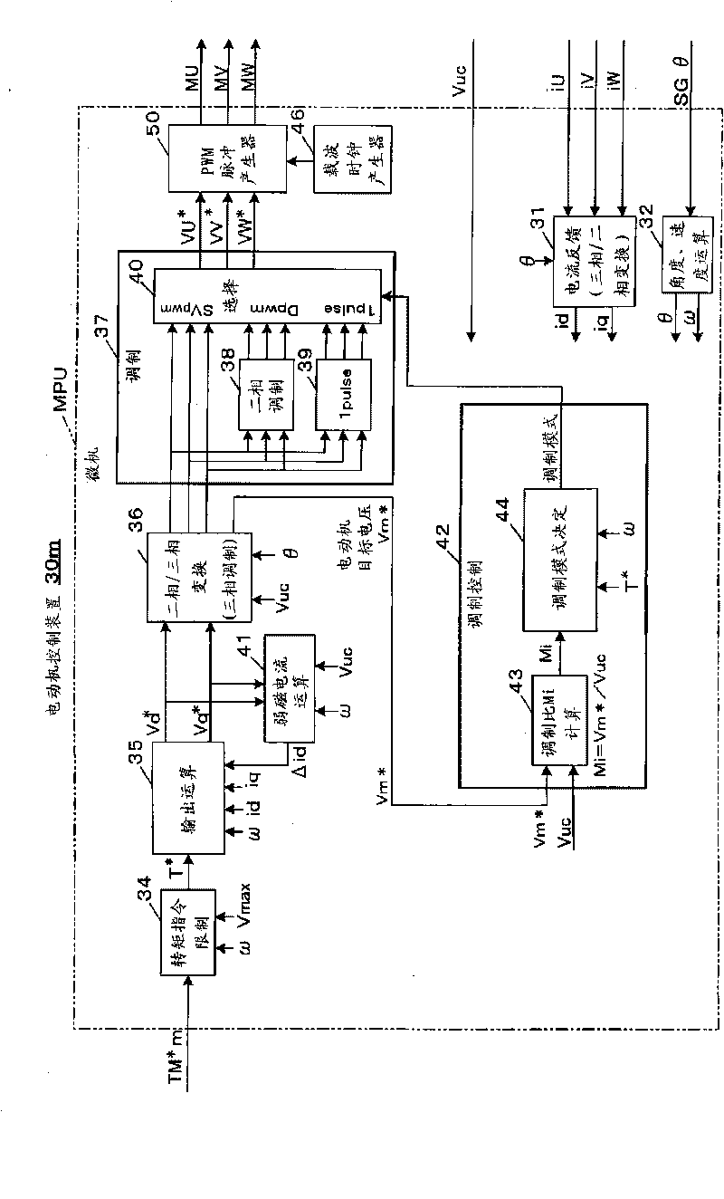Motor control device, drive device, and hybrid drive device