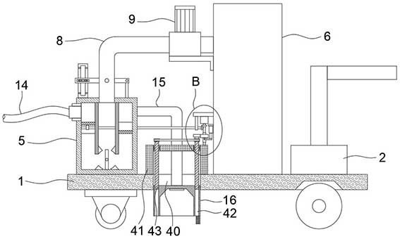 A mobile industrial vacuum cleaner capable of recirculating dust removal