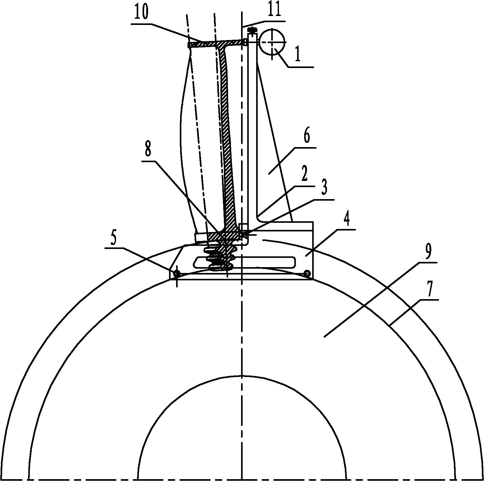 Locking sheet groove type blade assembled radial line deviation measuring apparatus of steam turbine rotor
