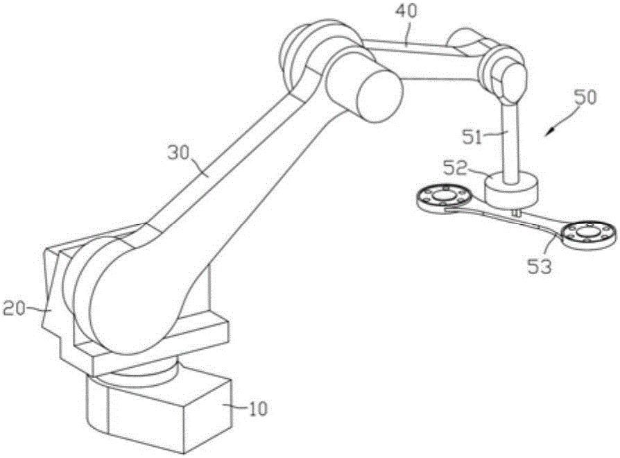 Robot provided with rotation actuation tail end