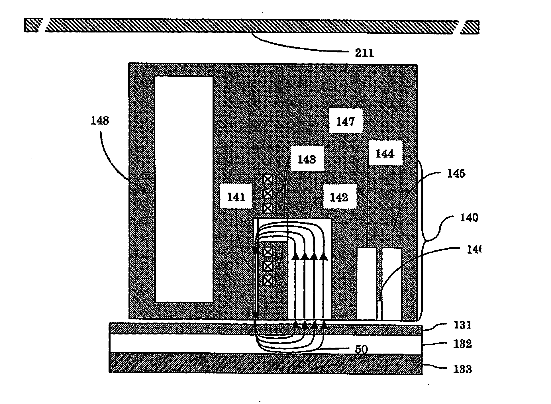 Perpendicular hard disk drive resistive against external magnetic field