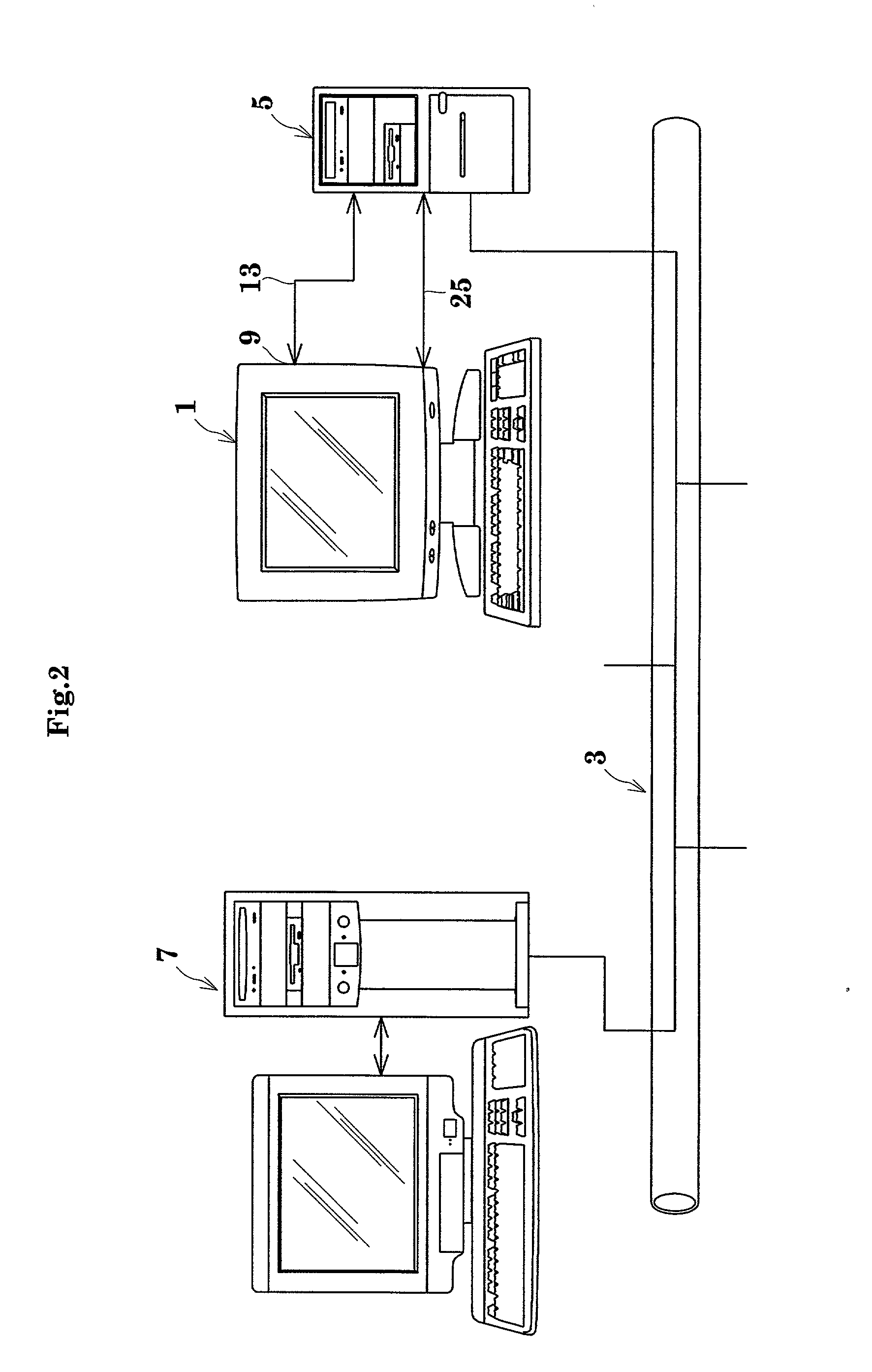 Display device, program therefor, and program for components of a system including the same