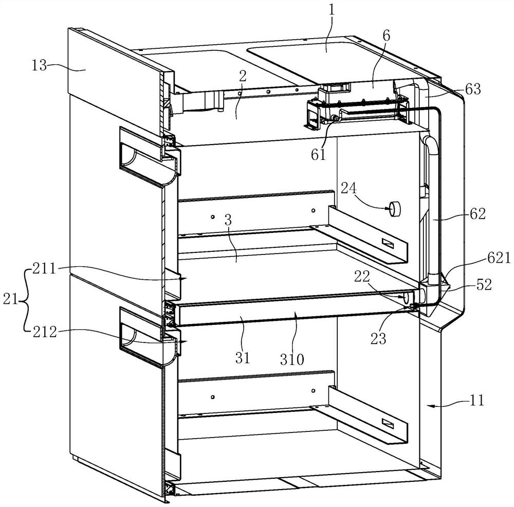 A layered disinfection cabinet