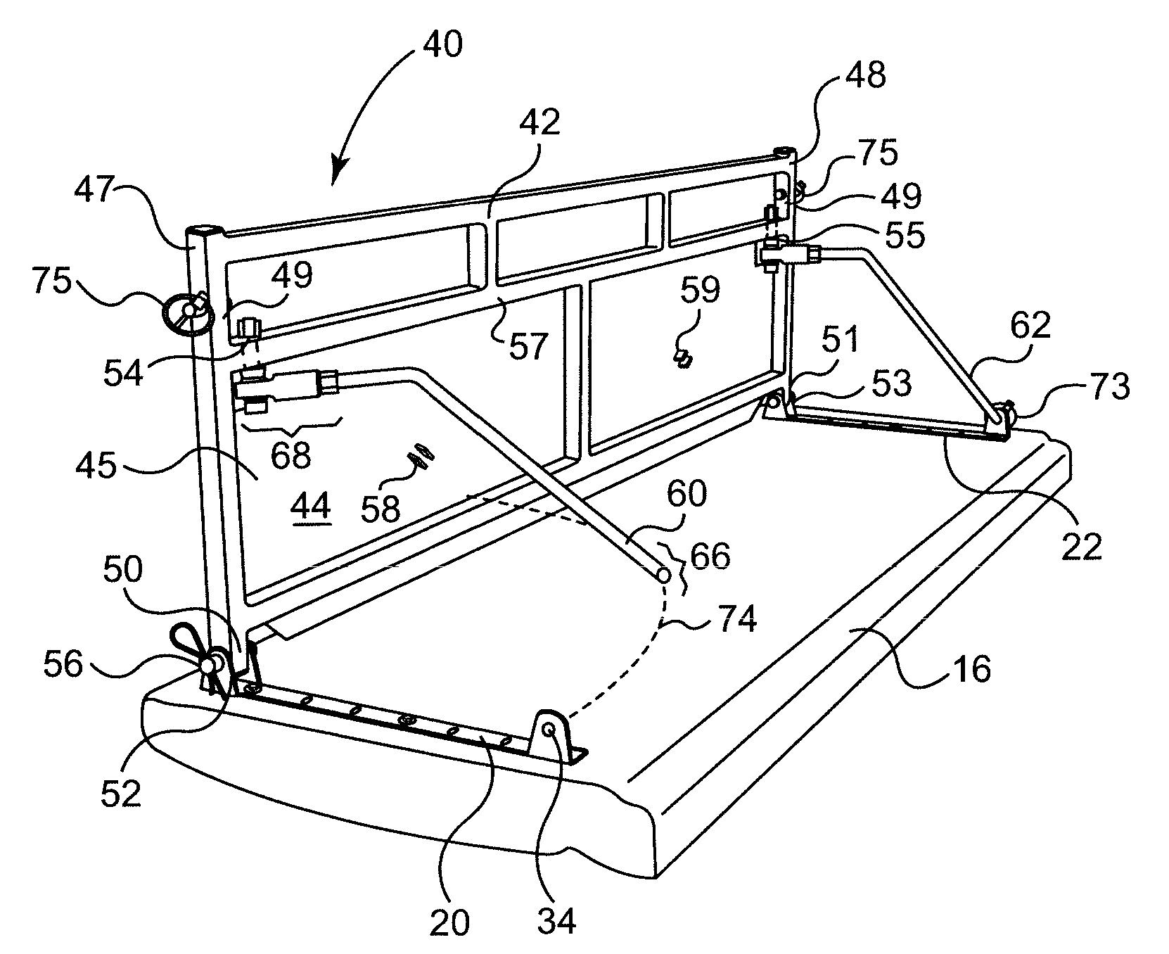 Device and method for extending truck cargo space