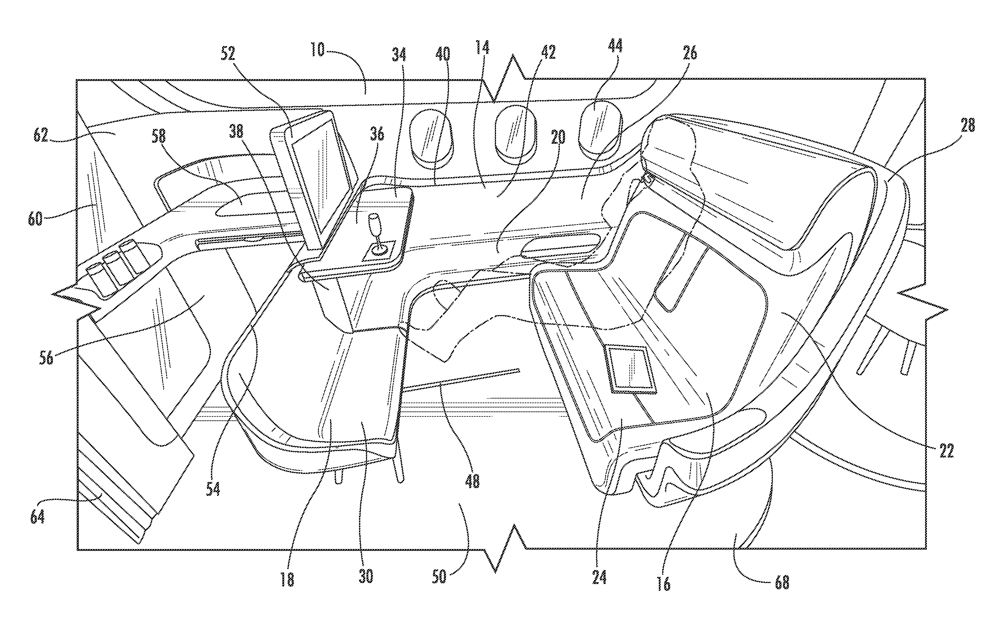 Arrangement of seat units in a vehicle cabin