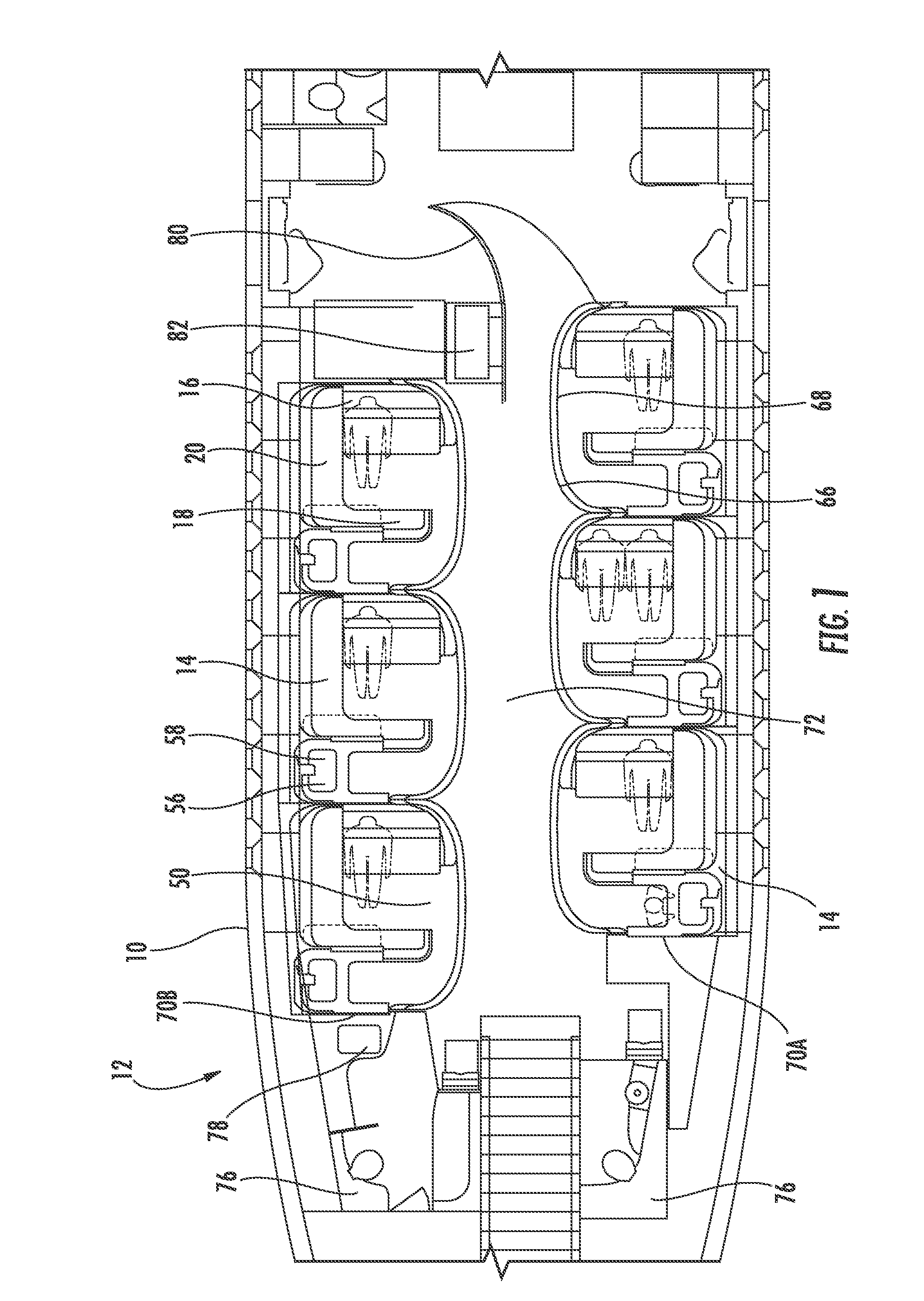 Arrangement of seat units in a vehicle cabin