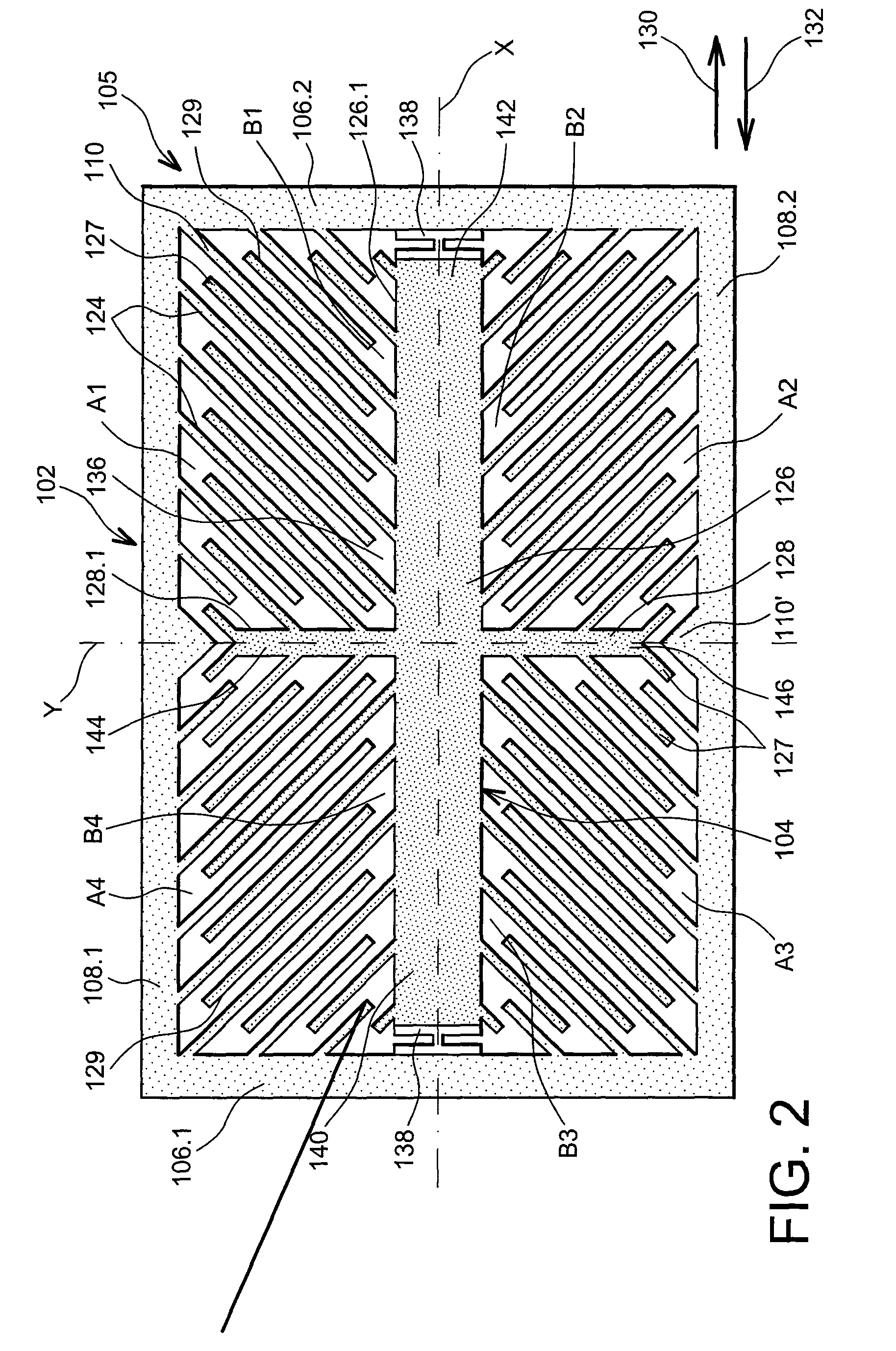 Device with optimised capacitive volume