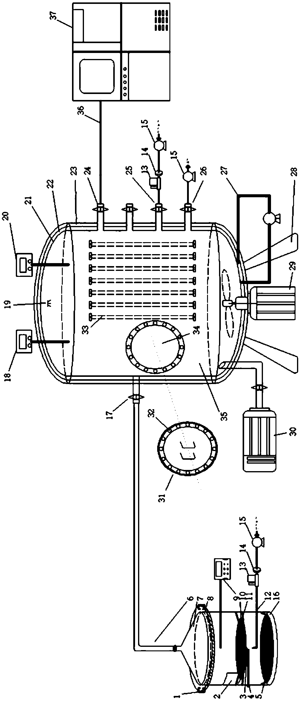 Aerosol system for measuring concentration of polycyclic aromatic hydrocarbons in atmospheric particulates