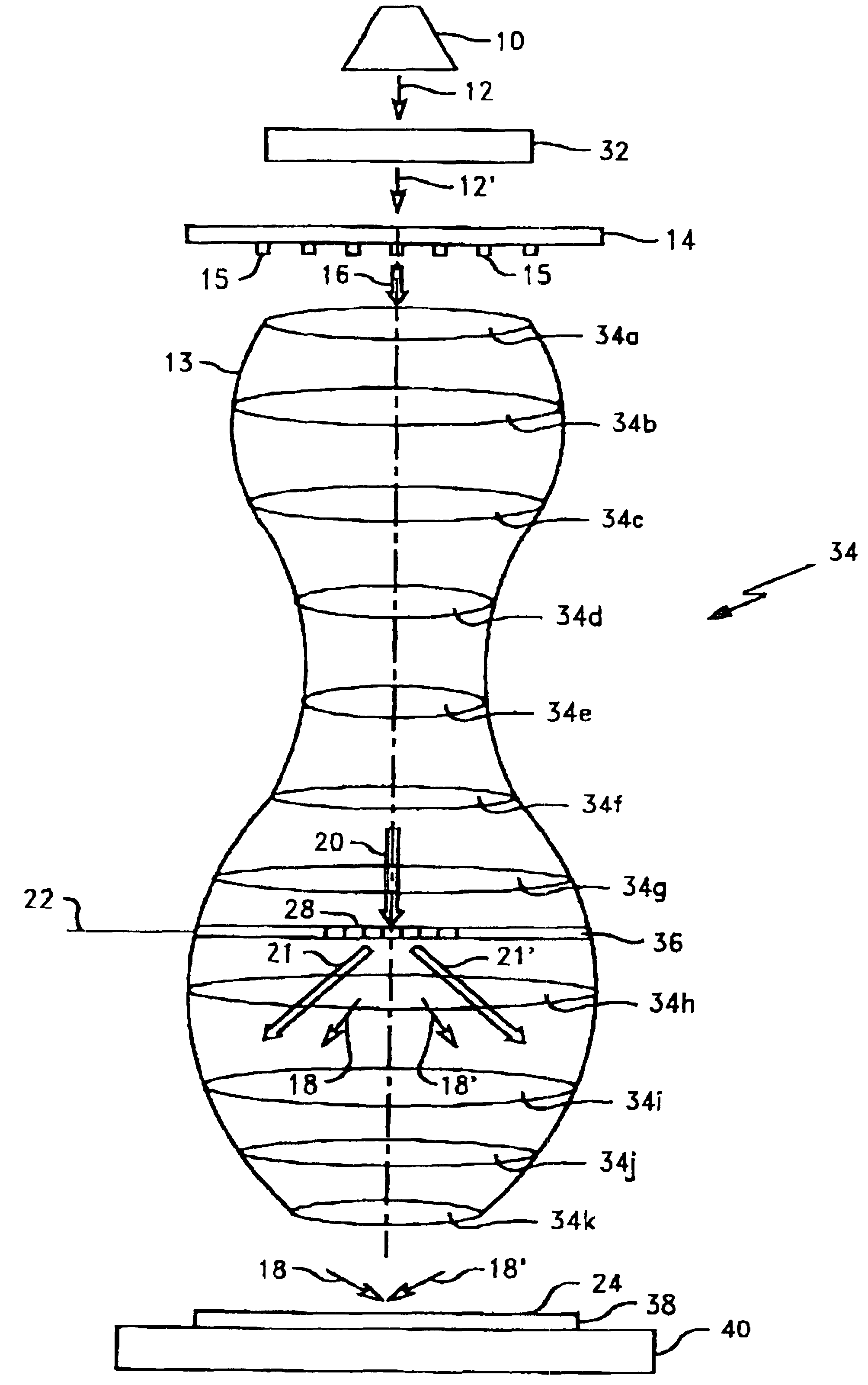 Method and apparatus for amplitude filtering in the frequency plane of a lithographic projection system